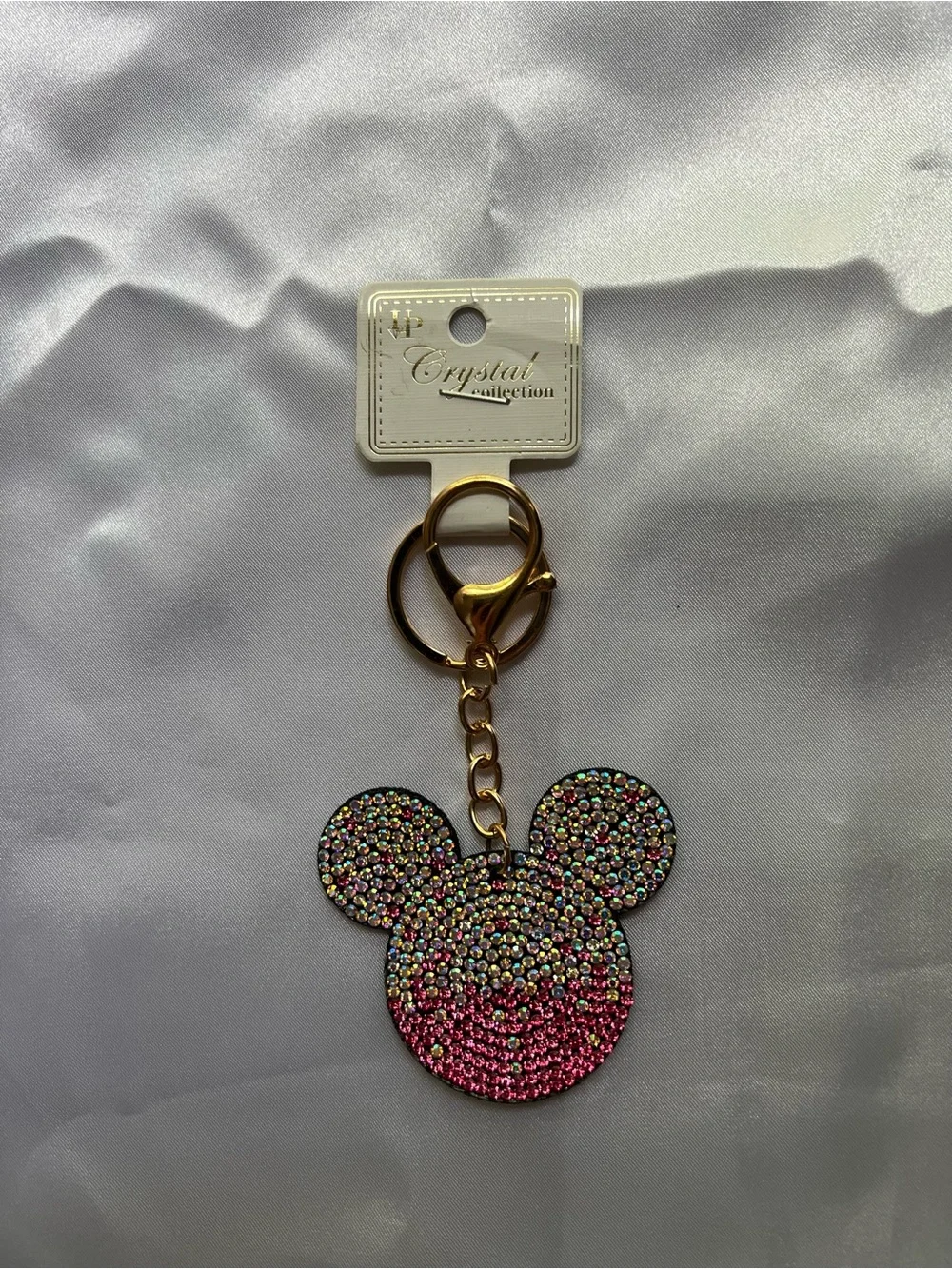 Mickey Mouse Pink Rhinestone Keychain NWT